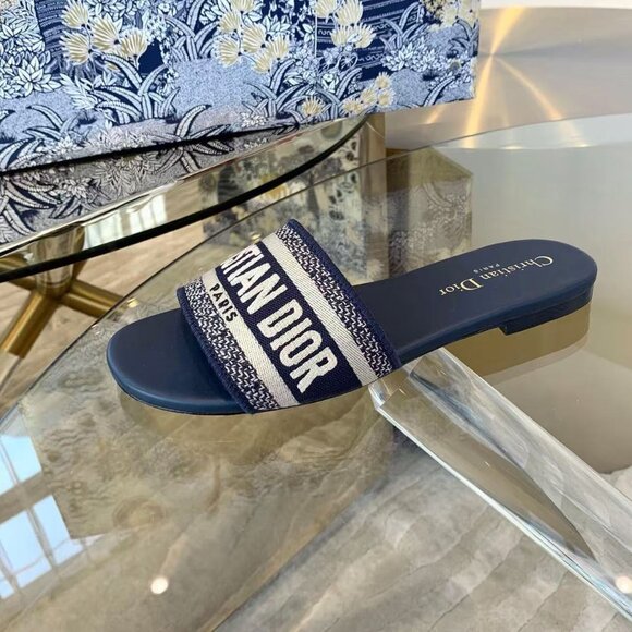 Christian Dior Navy Blue Dway Sandals - Picture 5 of 9